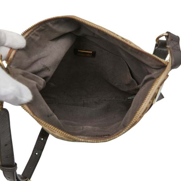 FENDI Brown Leather Shoulder Bag